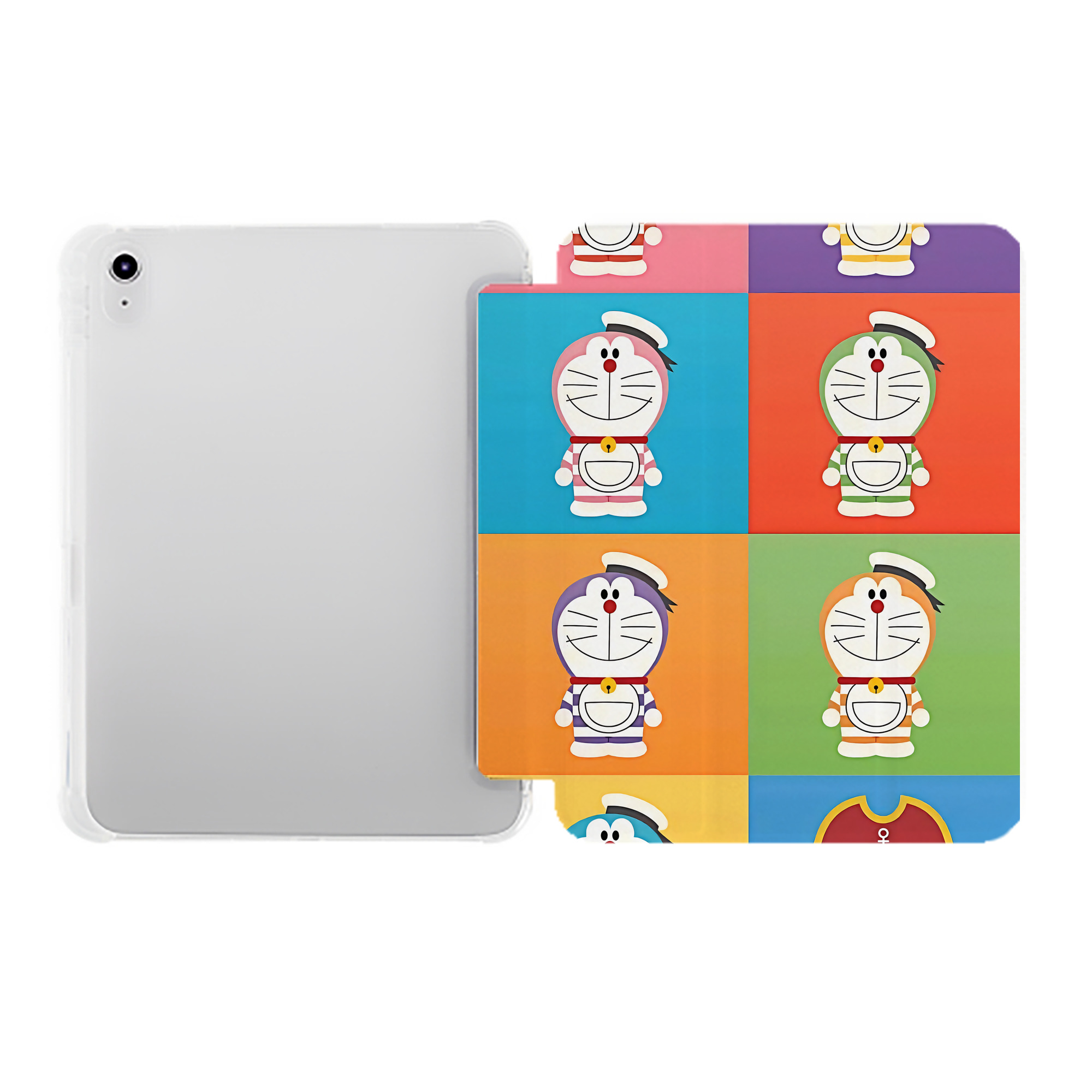 （画像用） ドラえもん Doraemon IPad ケース ペン収納付き 三つ折りスタンド PUレザー×シリコン 対応機種9.5/10.5/10.9インチ